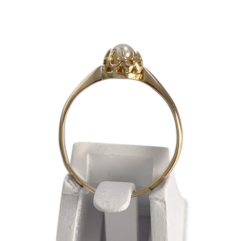 Bague d'occasion or 750 jaune perle de culture - vue 3