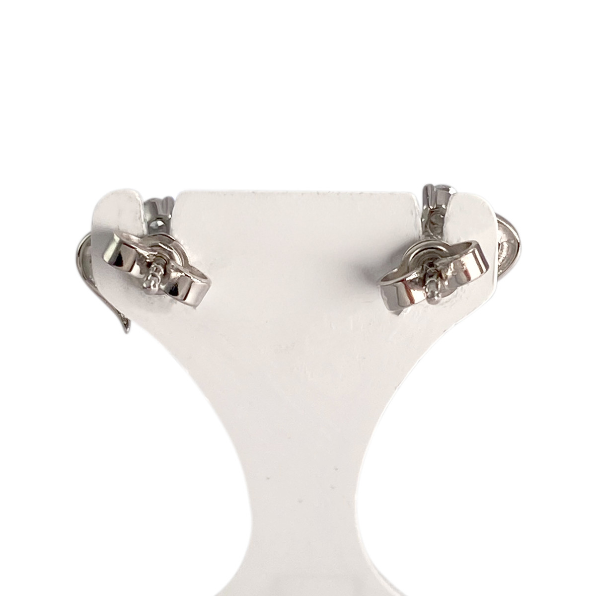 Boucles d'oreilles d'occasion or 750 blanc coeur aigues-marines diamants - vue 3