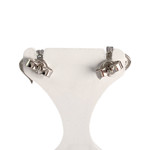 Boucles d'oreilles d'occasion or 750 blanc coeur aigues-marines diamants - vue 3