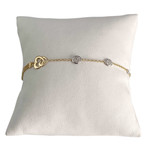 Bracelet d'occasion or 750 2 tons coeur maille forcat diamants 18 cm - vue 1
