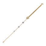 Bracelet d'occasion or 750 2 tons coeur maille forcat diamants 18 cm - vue 2