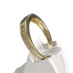 Bague d'occasion or 750 jaune saphirs diamants - vue 2