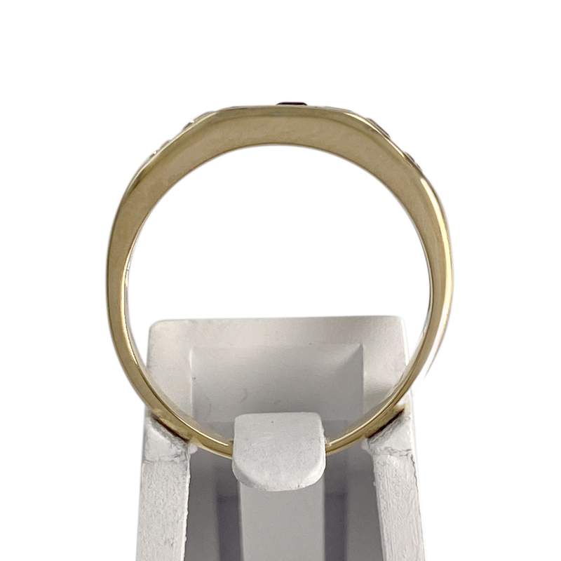 Bague d'occasion or 750 jaune saphirs diamants - vue 3