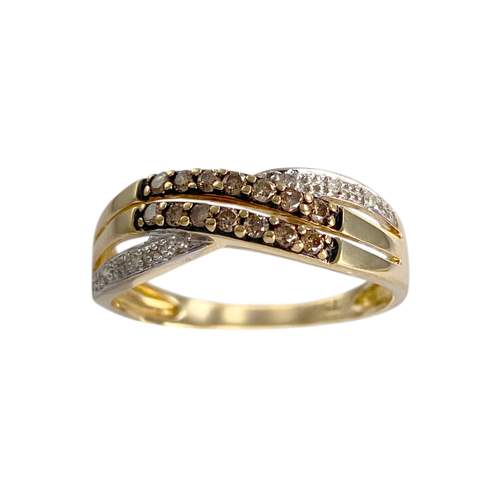 Bague d'occasion or 750 2 tons  diamants