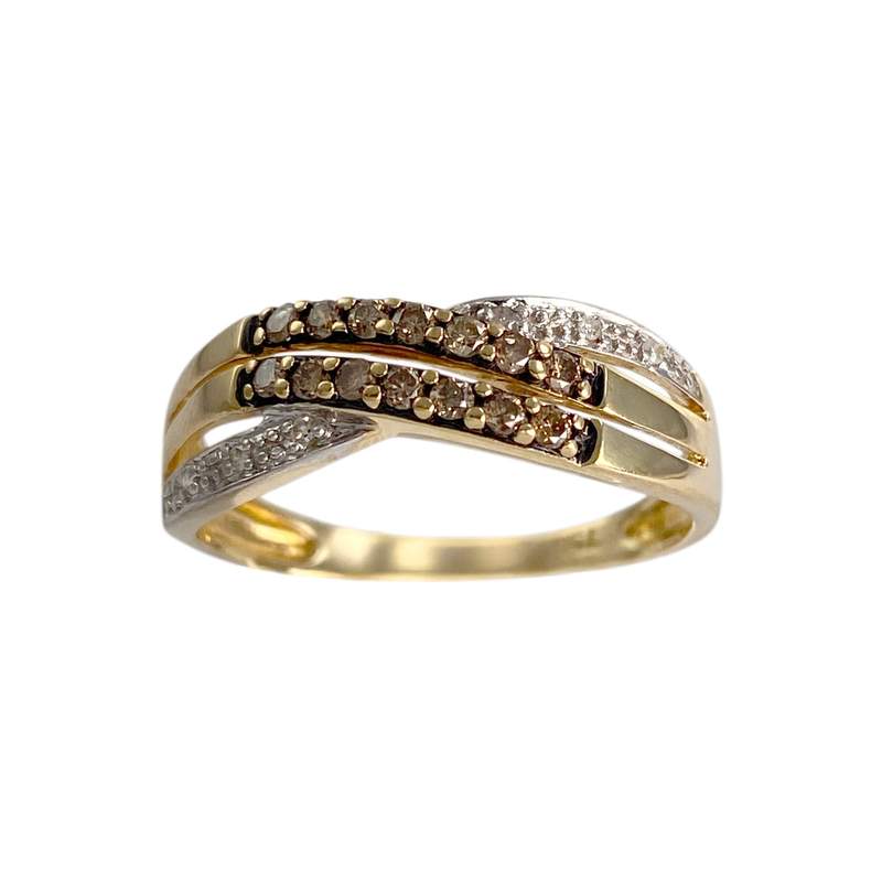 Bague d'occasion or 750 2 tons  diamants - vue 1