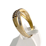 Bague d'occasion or 750 2 tons  diamants - vue 2