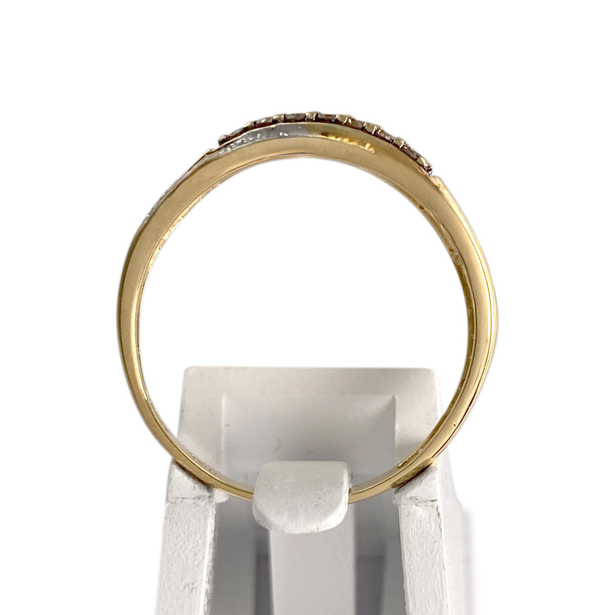 Bague d'occasion or 750 2 tons  diamants - vue 3