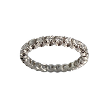 Tweedehands goud 750 witte diamanten ring