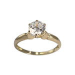 Solitaire d'occasion or 750 jaune zirconia - vue 1