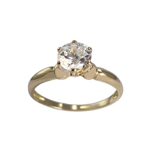 Solitaire d'occasion or 750 jaune zirconia