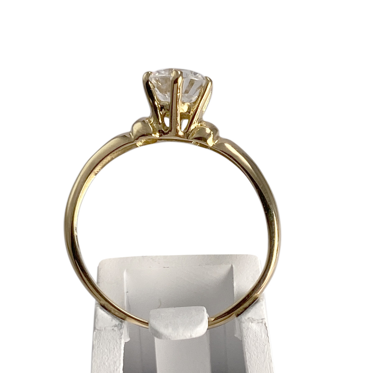 Solitaire d'occasion or 750 jaune zirconia - vue 3