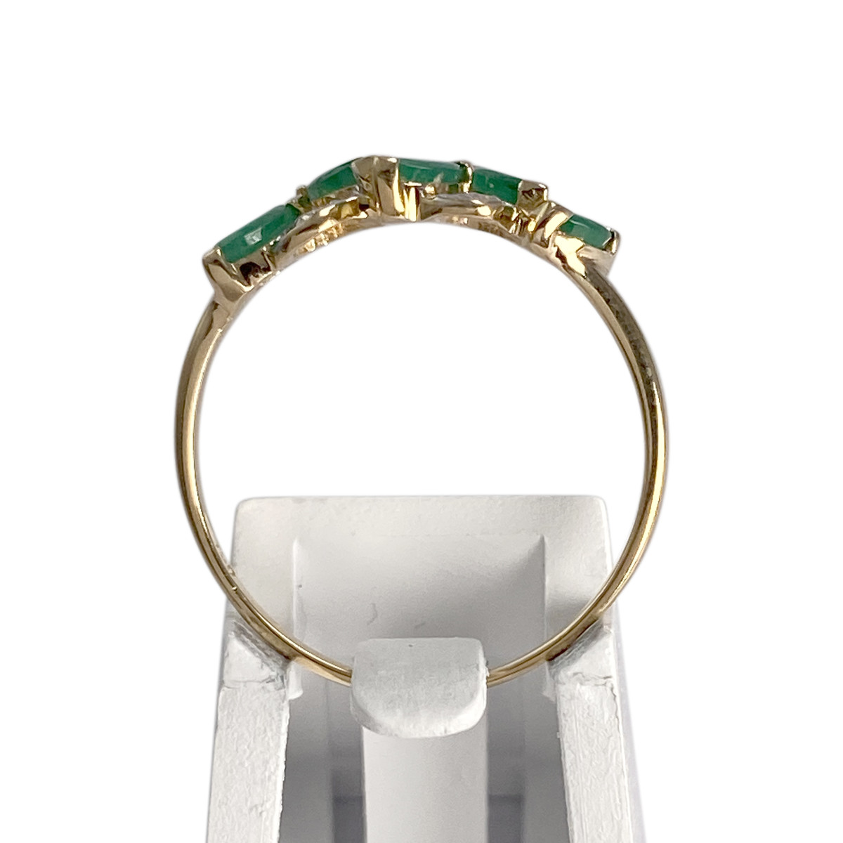 Bague d'occasion or 750 2 tons émeraudes diamants - vue 3