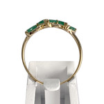 Bague d'occasion or 750 2 tons émeraudes diamants - vue 3