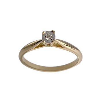 Solitaire tweedehands goud 750 2 toon diamant