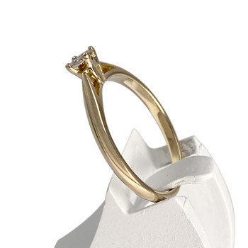 Solitaire tweedehands goud 750 2 toon diamant
