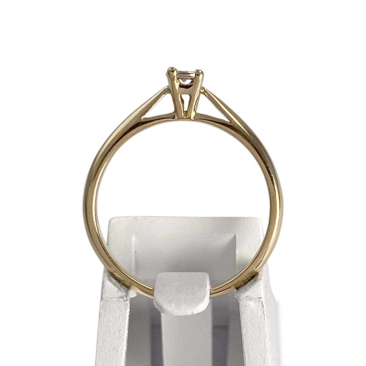 Solitaire d'occasion or 750 2 tons diamant - vue 3
