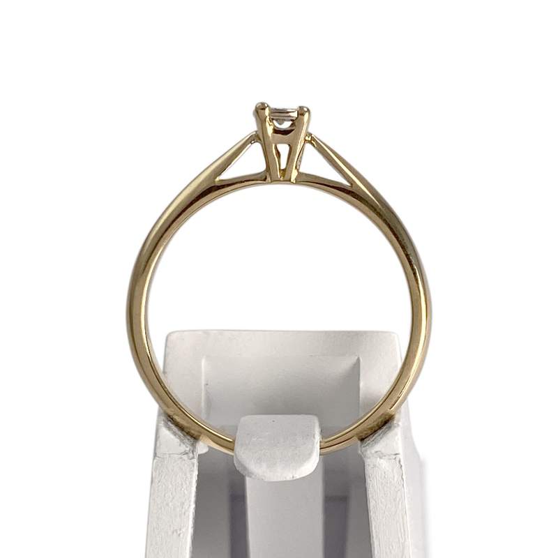 Solitaire d'occasion or 750 2 tons diamant - vue 3