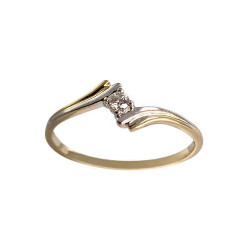 Solitaire d'occasion or 750 2 tons diamant