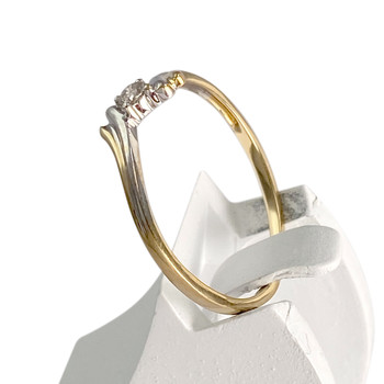 Solitaire second hand gold 750 2 tone diamond