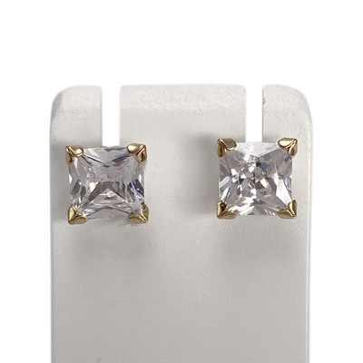 Boucles d'oreilles d'occasion or 375 jaune zirconias
