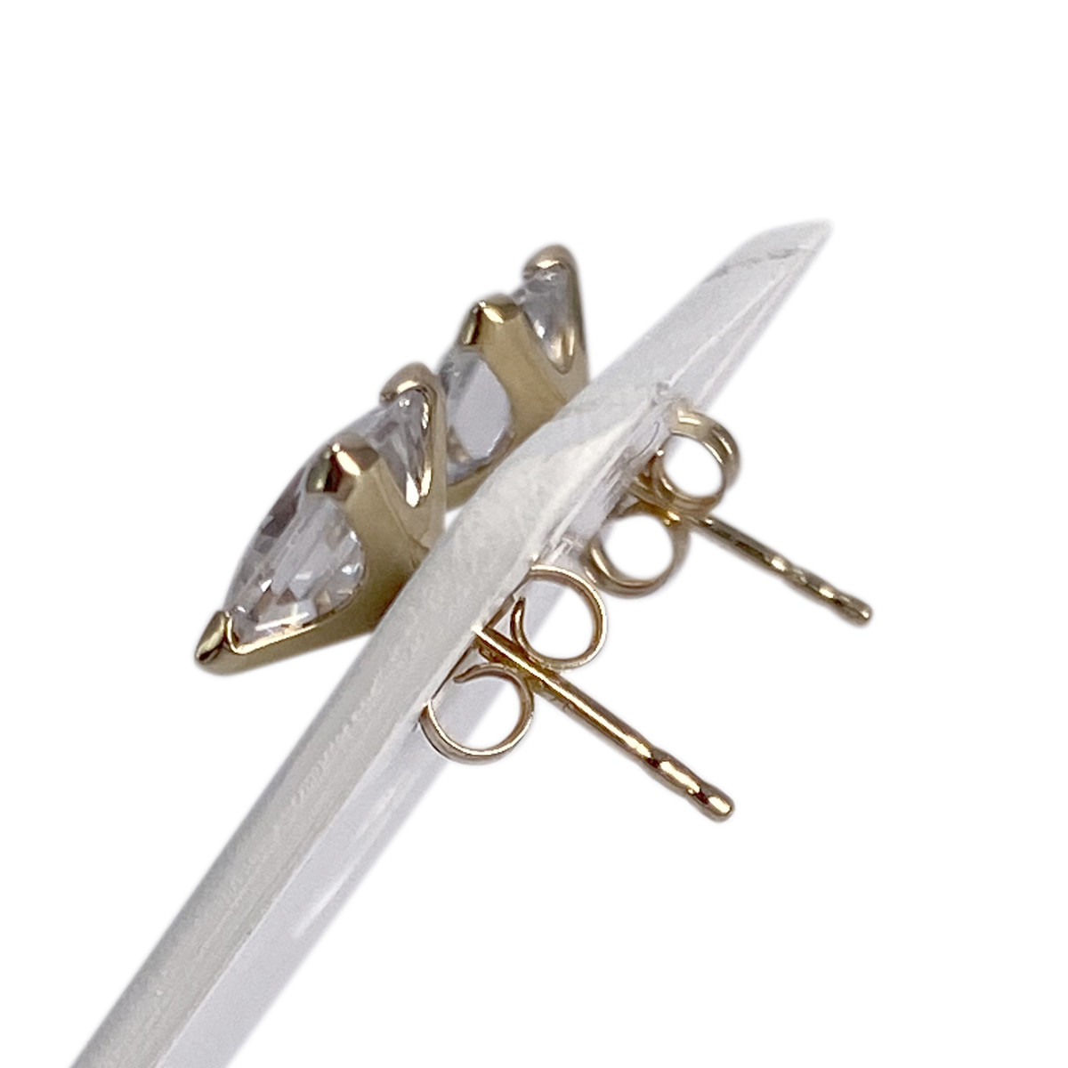 Boucles d'oreilles d'occasion or 375 jaune zirconias - vue 4
