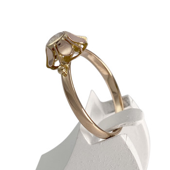 Solitaire d'occasion or 750 rose zirconia