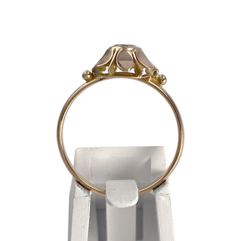 Solitaire d'occasion or 750 rose zirconia