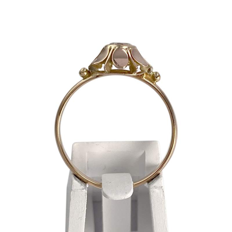 Solitaire d'occasion or 750 rose zirconia - vue 3