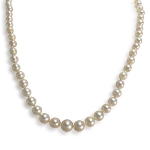 Tweedehands ketting van 750 geelgoud met parelketting en gekweekte parel