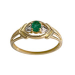 Bague d'occasion or 750 2 tons émeraude - vue 1