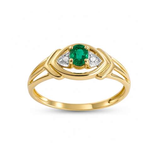 Bague d'occasion or 750 2 tons émeraude