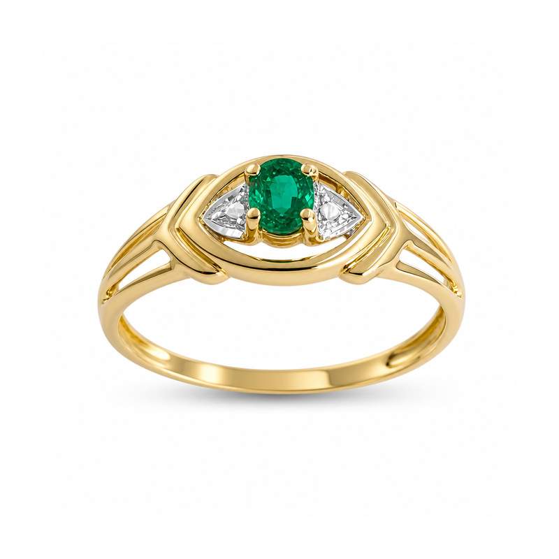 Bague d'occasion or 750 2 tons émeraude - vue 1