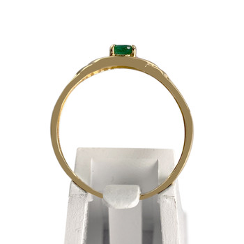 Second-hand gold 750 2-tone emerald ring