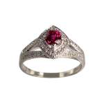 Bague MAUBOUSSIN d'occasion or 750 blanc rubis diamants - vue 1
