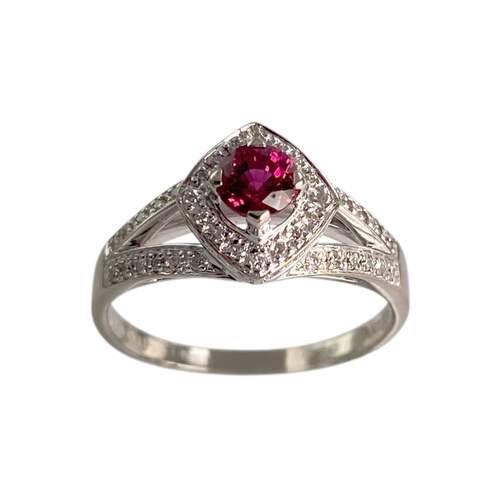 Bague MAUBOUSSIN d'occasion or 750 blanc rubis diamants