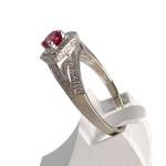 Bague MAUBOUSSIN d'occasion or 750 blanc rubis diamants - vue 2