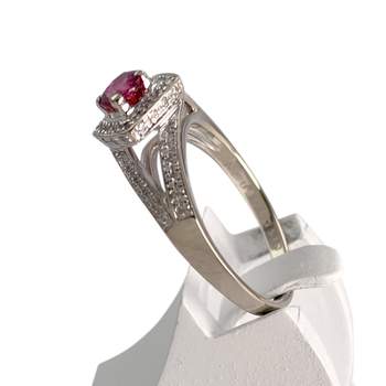 Bague MAUBOUSSIN d'occasion or 750 blanc rubis diamants