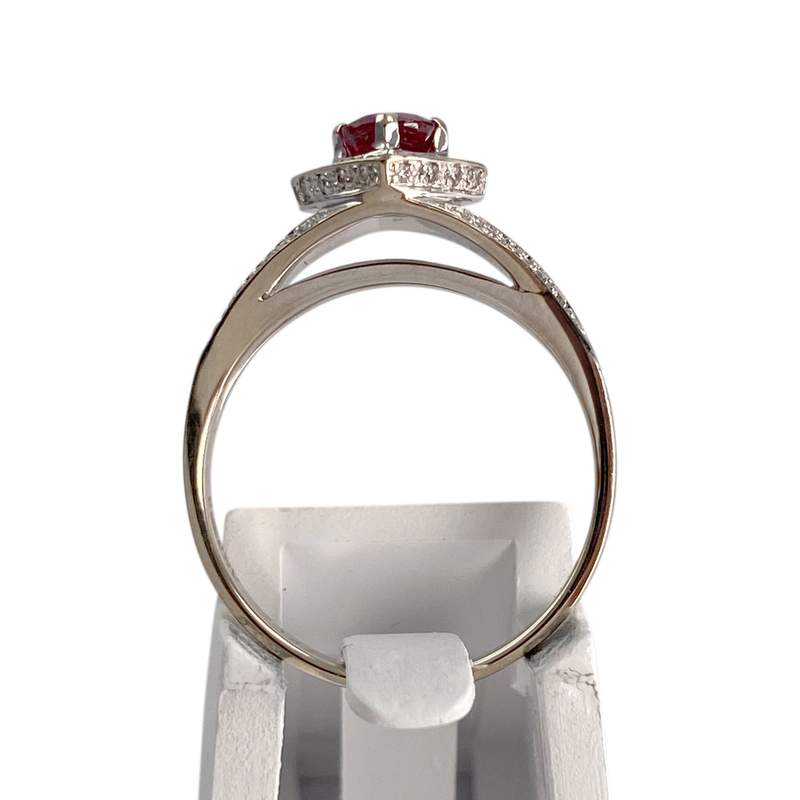 Bague MAUBOUSSIN d'occasion or 750 blanc rubis diamants - vue 3