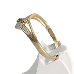 Bague d'occasion or 750 2 tons rubis émeraude saphir diamants - vue 2