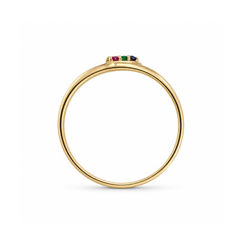 Bague d'occasion or 750 2 tons rubis émeraude saphir diamants