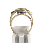 Bague d'occasion or 750 jaune saphir diamant - vue 3