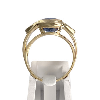 Second-hand gold 750 yellow sapphire diamond ring