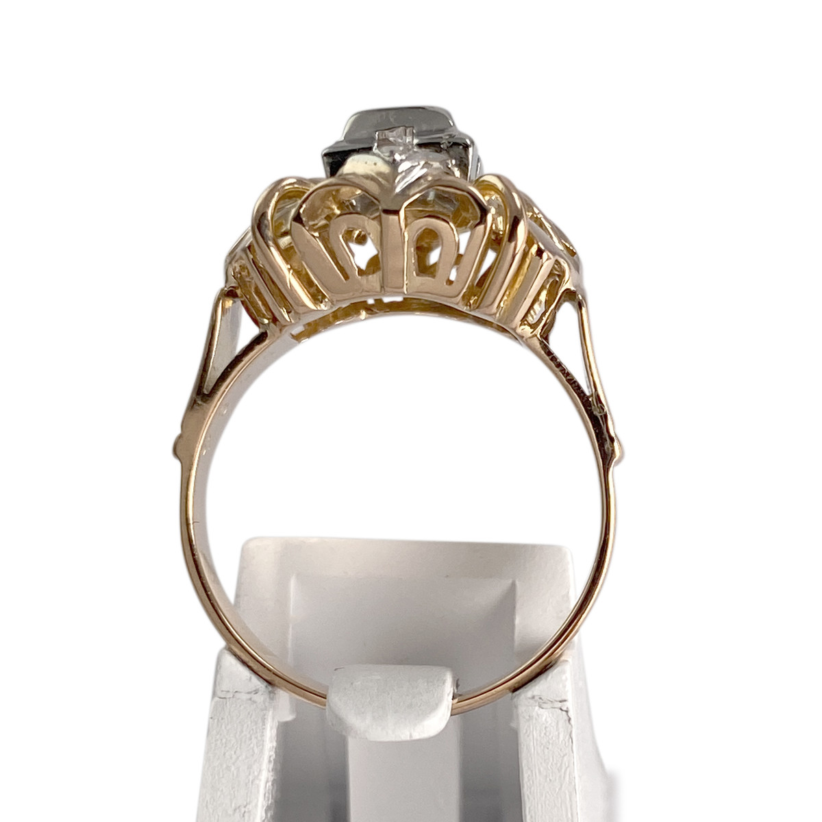 Bague d'occasion 2 ors 750 diamant diamant - vue 3