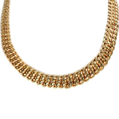 Collier en chute d'occasion or 750 jaune maille américaine 45 cm
