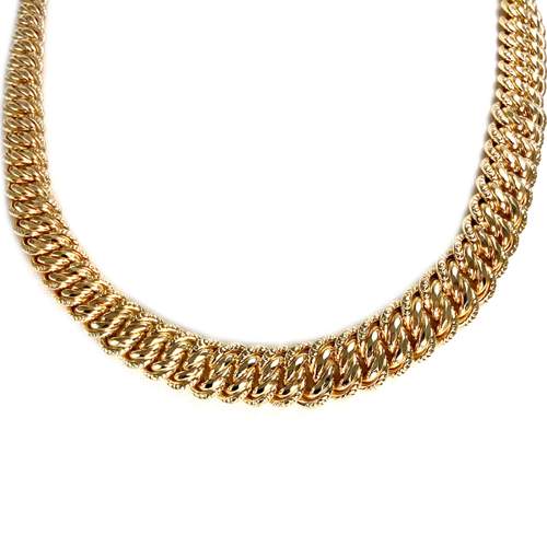 Collier en chute d'occasion or 750 jaune maille américaine 45 cm