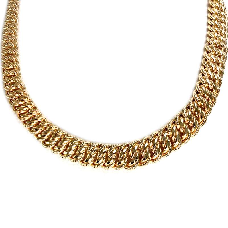 Tweedehands ketting van 750 geelgoud, Amerikaanse schakelketting, 45 cm - afbeelding 1