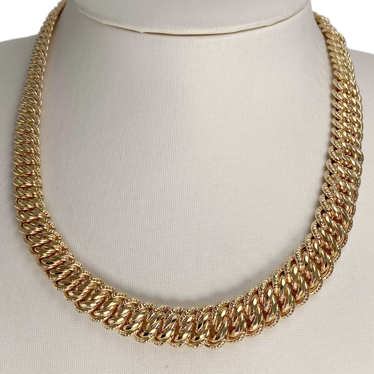 Collier en chute d'occasion or 750 jaune maille américaine 45 cm - vue 2