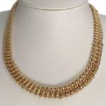 Collier en chute d'occasion or jaune 750, maille américaine, 45 cm - vue 2