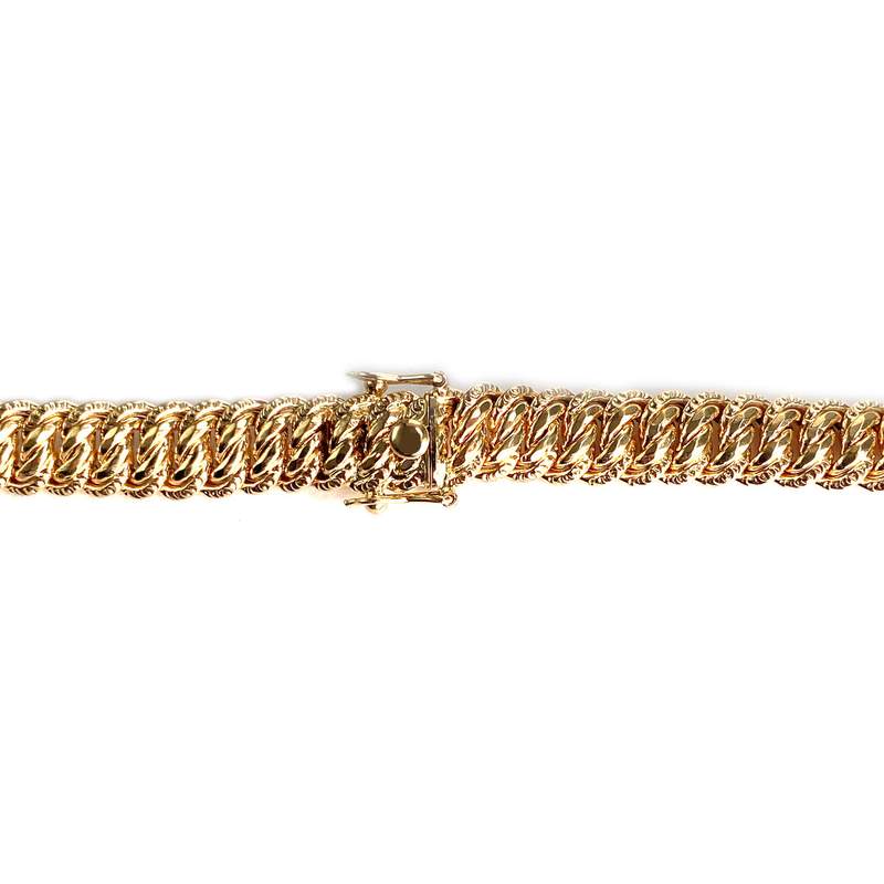 Collier en chute d'occasion or jaune 750, maille américaine, 45 cm - vue 3
