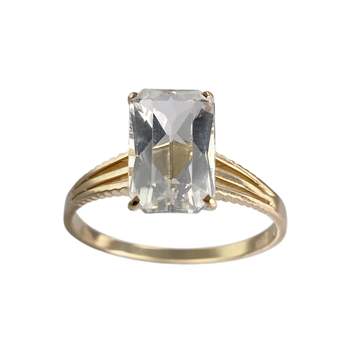 Bague d'occasion or 750 jaune aigue marine